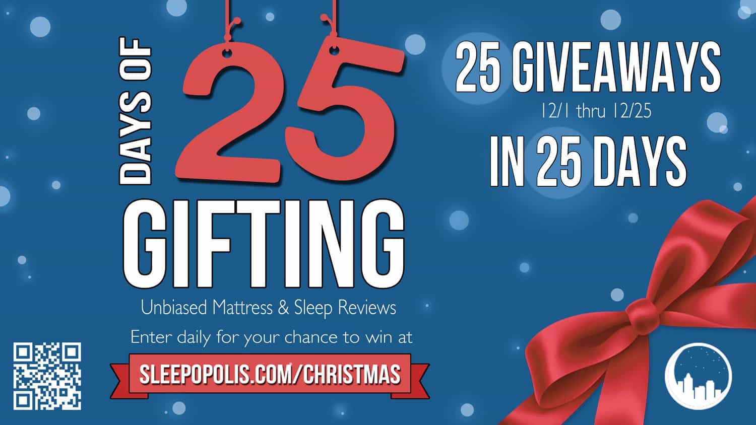 25 Christmas Giveaways in 25 Days Sleepopolis