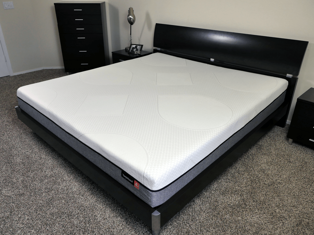 Angled view of the Yogabed mattress