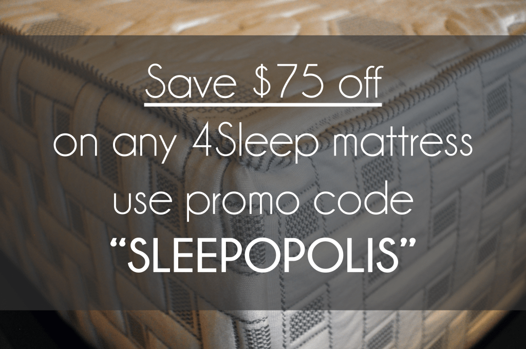 Save $75 instantly on 4sleep, use promo code coupon "SLEEPOPOLIS"