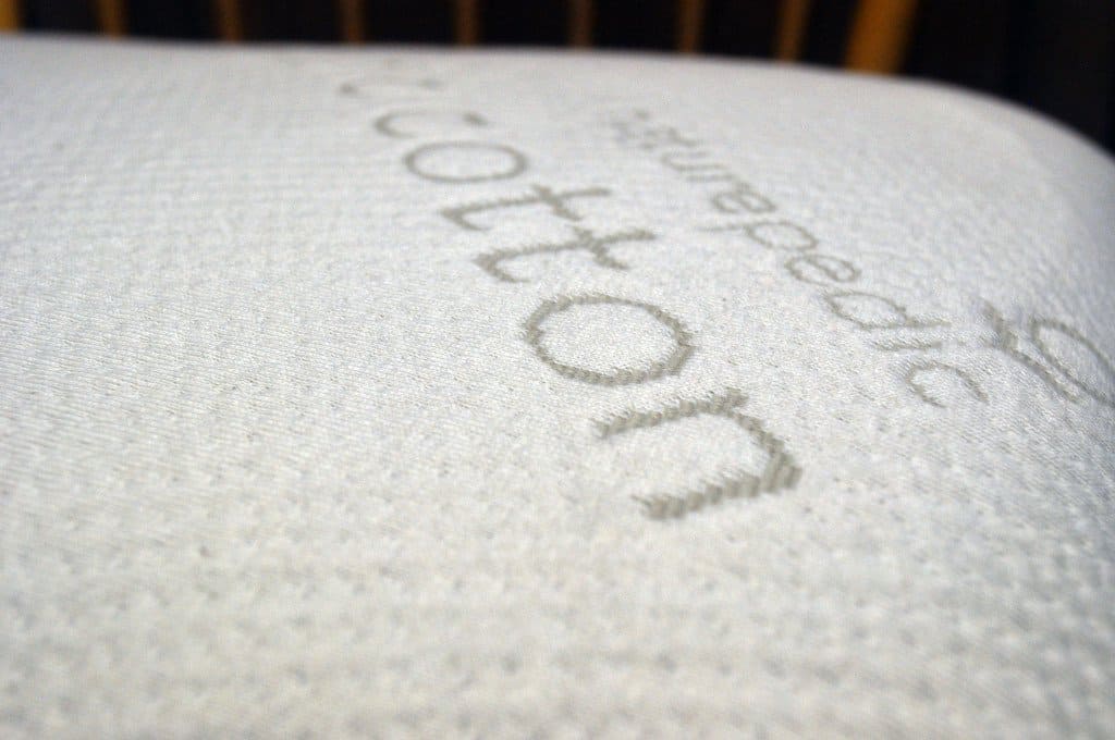 Close up of the Naturepedic organic latex pillow cover