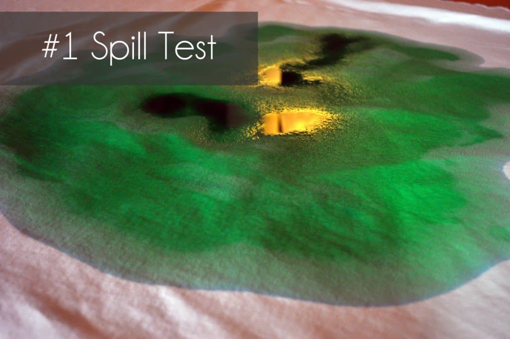 #1 - Spill Test using 16 oz. of liquid. This image is after just a few minutes.