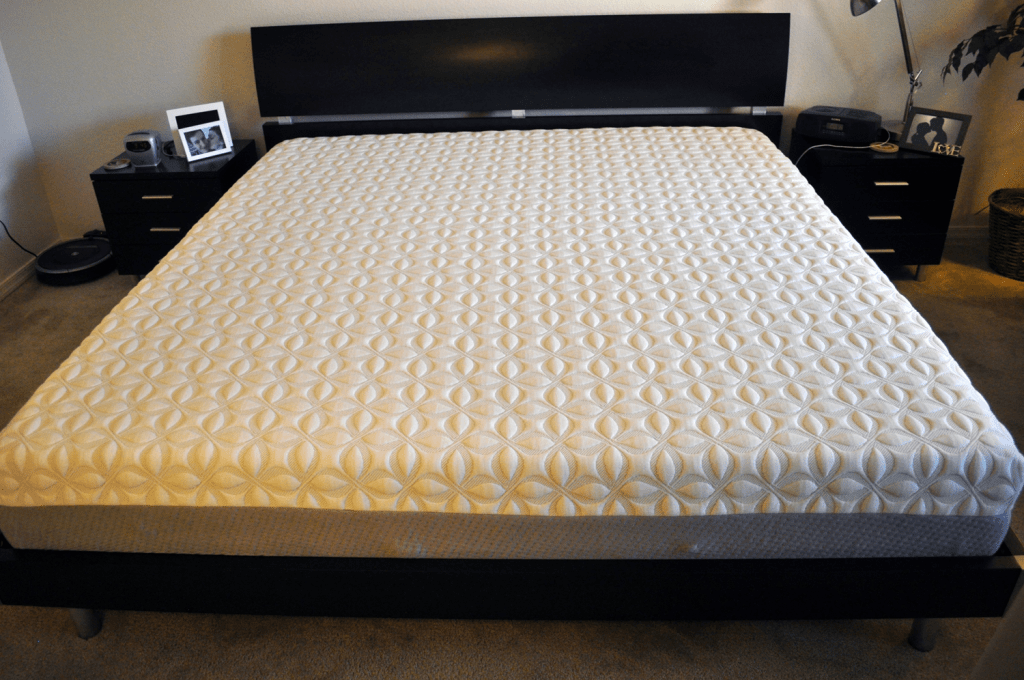 King size Zotto mattress on platform bed