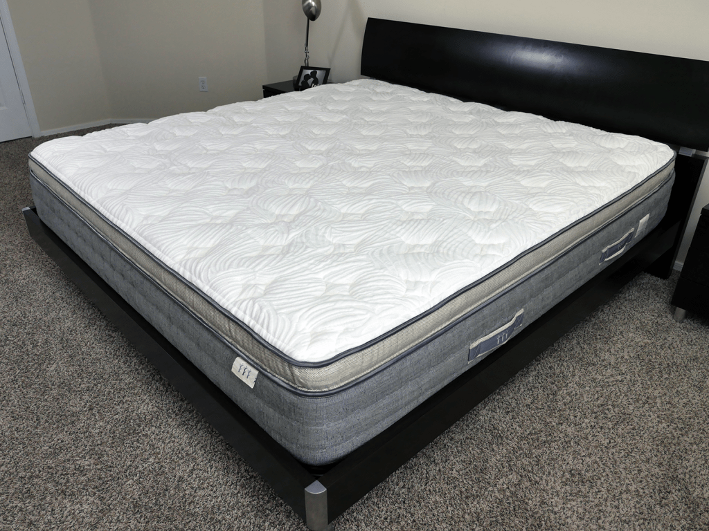 Angled view of the Brentwood Coronado mattress 