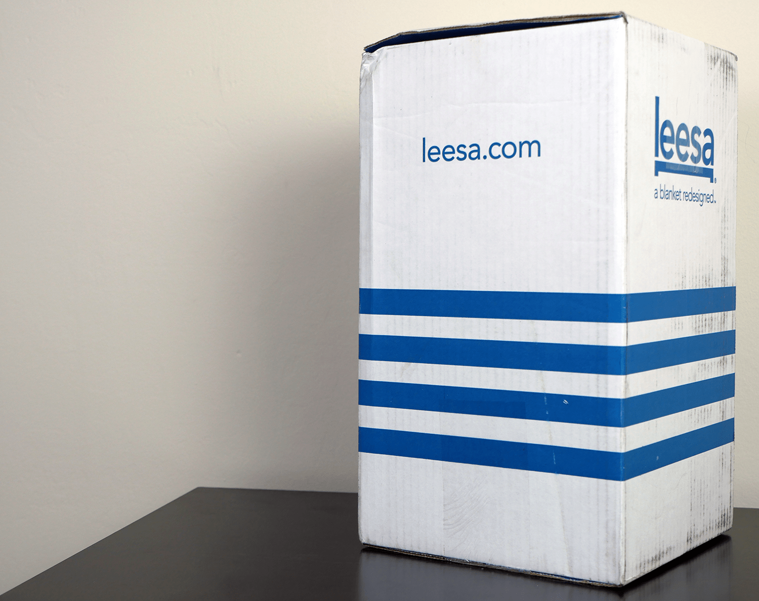 The Leesa blanket arrives in a box identical to their mattress, only much smaller