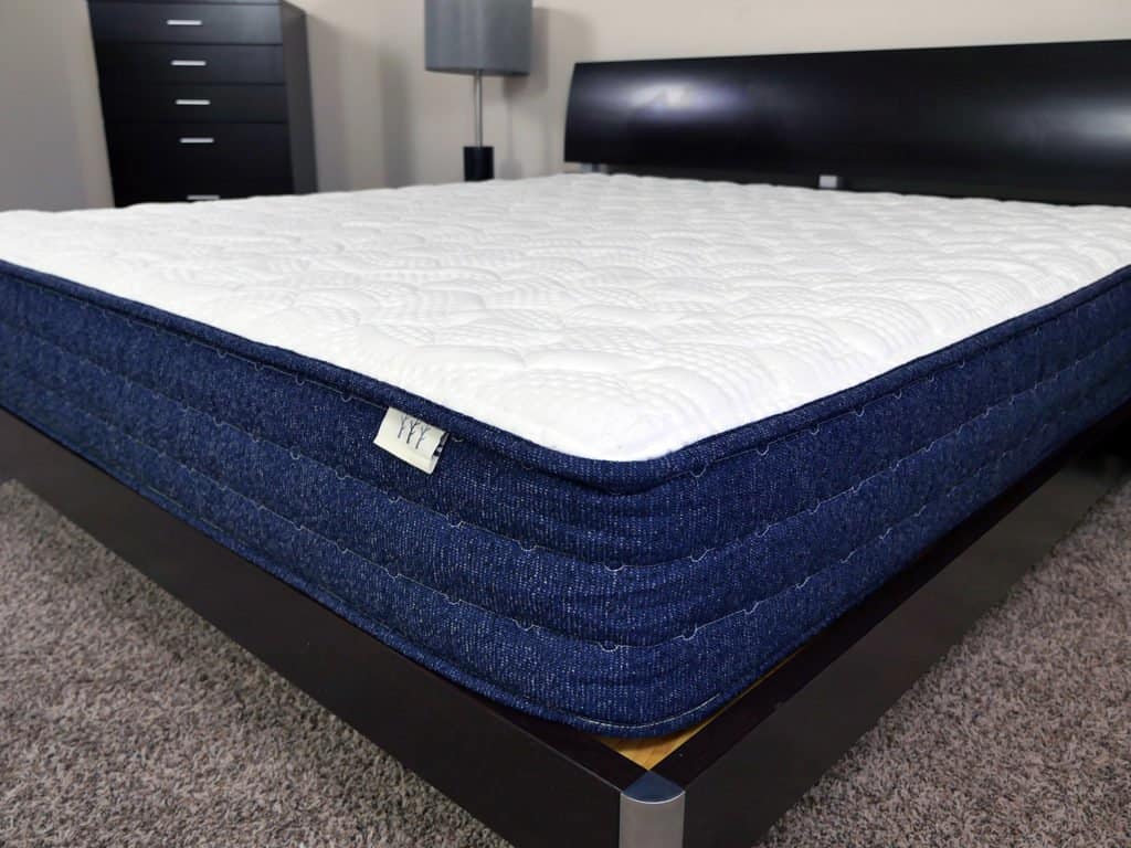 Close up shot of the Brentwood Home Avalon mattress cover