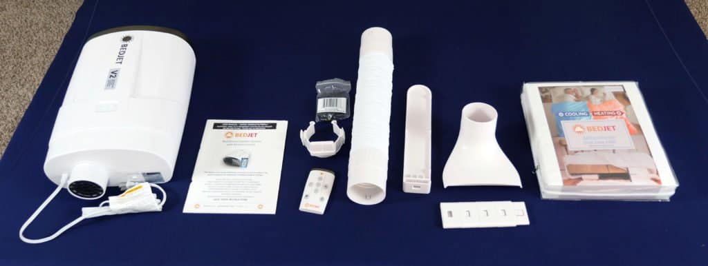 Shot of the parts included with the BedJet