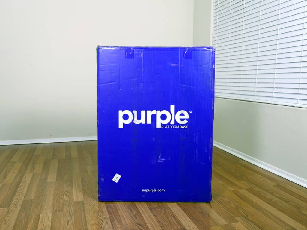 purple mattress platform bed frame support footboard