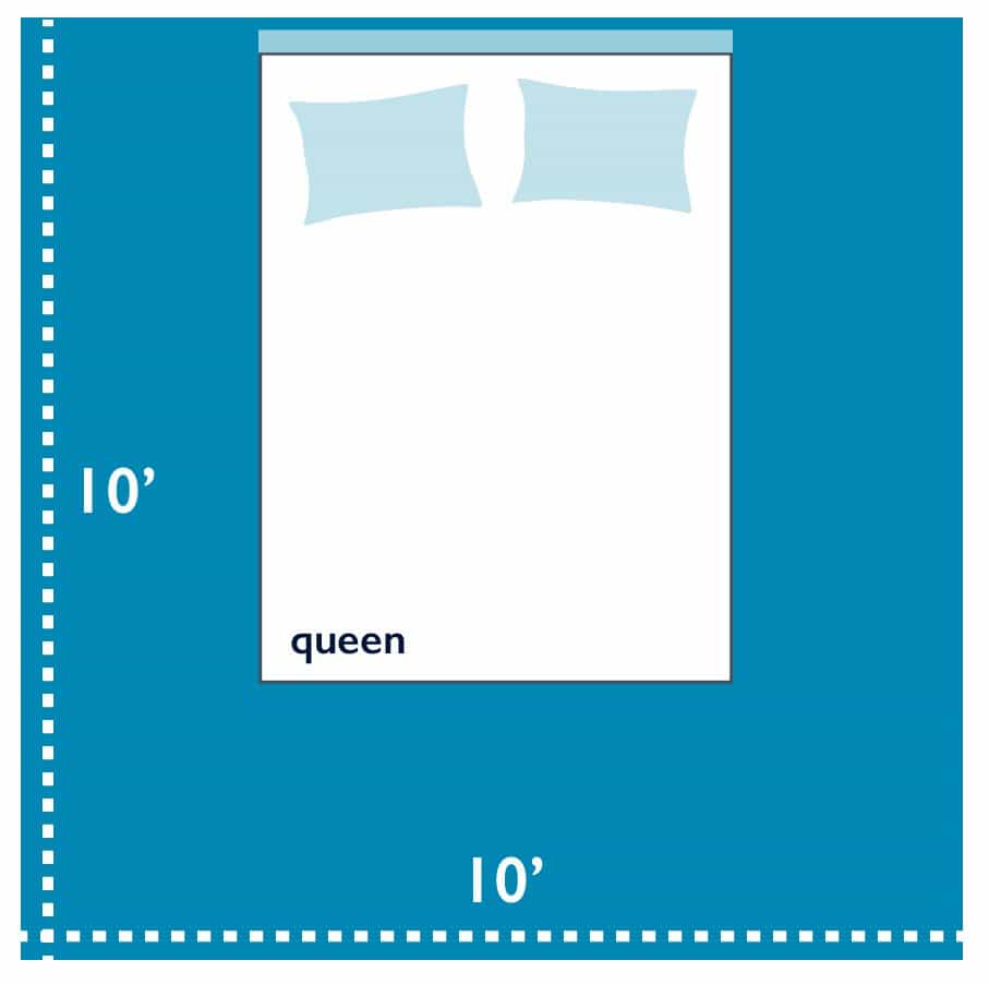 queen size bed in 10 by 10 bedroom2