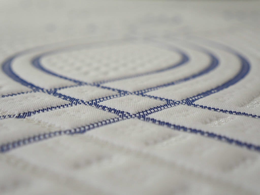 Ultra close up shot of the eLuxurySupply hybrid mattress cover