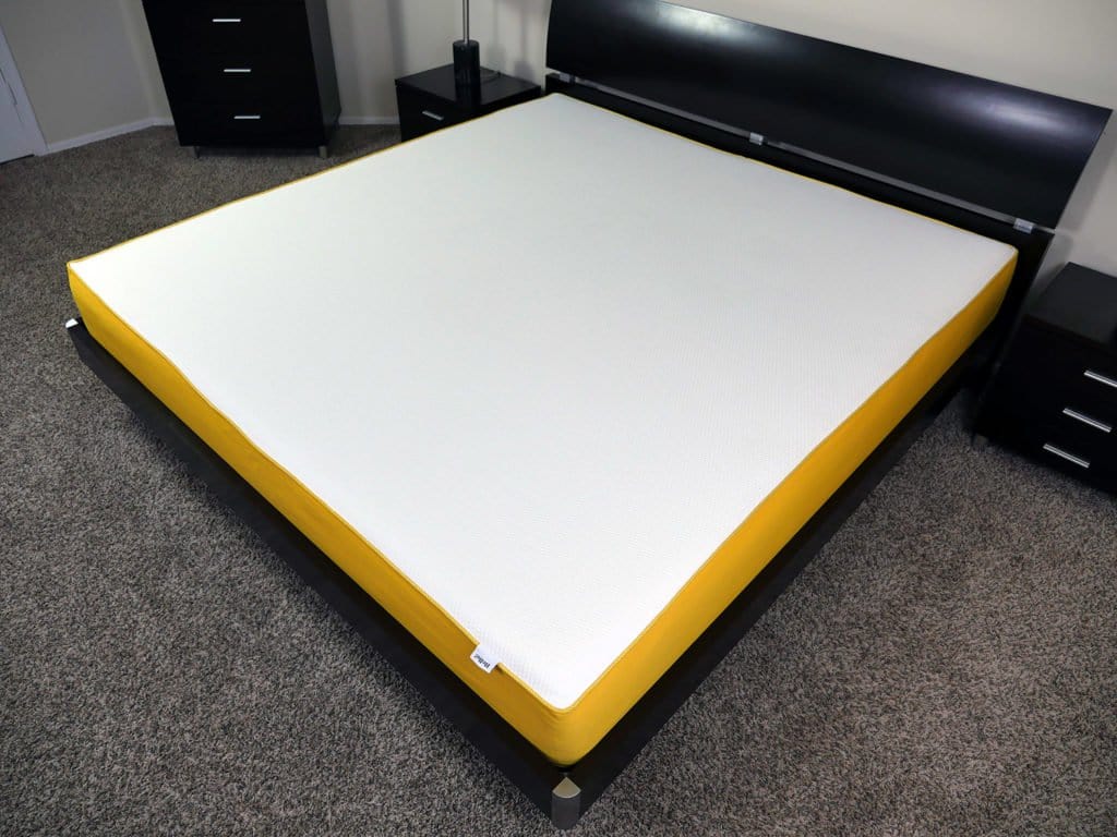 Angled view of the Eve mattress