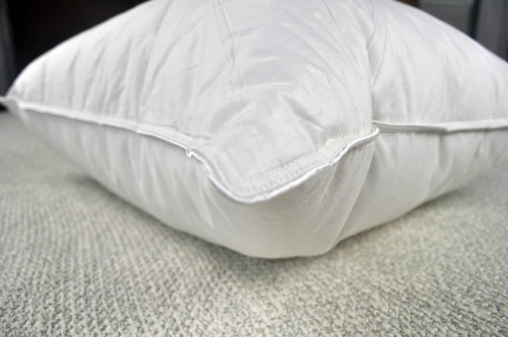 slumber cloud cirrus duck down pillow review corner detail