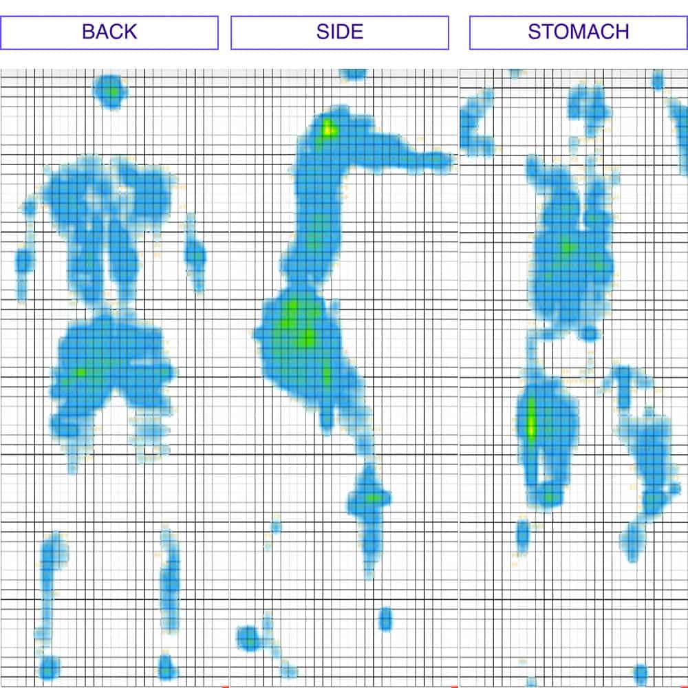 Amerisleep AS3 mattress pressure map