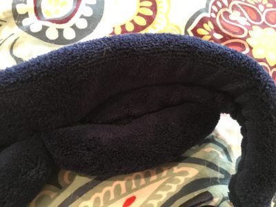 NapForm Eye Mask pockets with cat hair