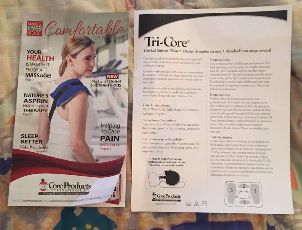 Tri-Core Gentle Support Pillow Instructions