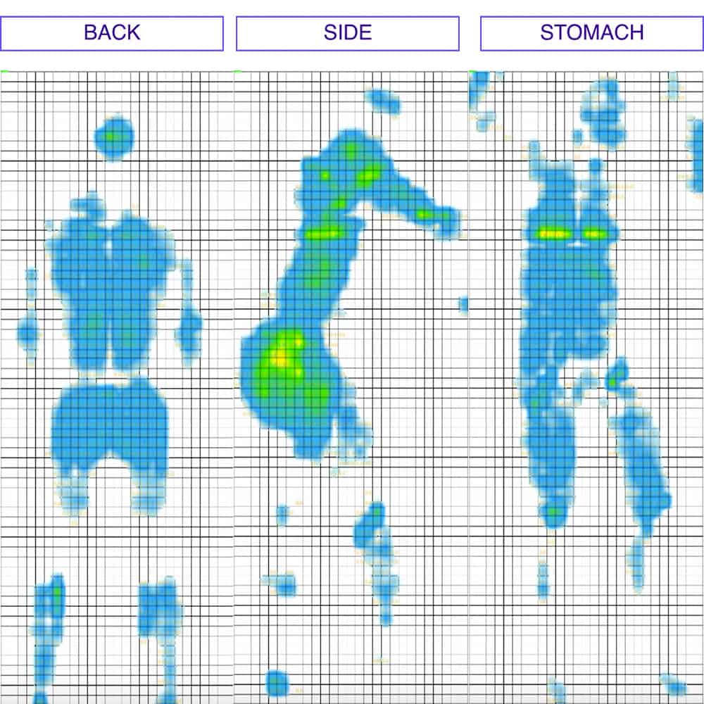 Tempurpedic Flex mattress pressure map