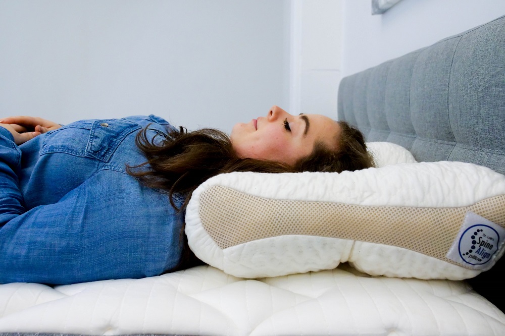 Back sleeping on the SpineAlign Pillow