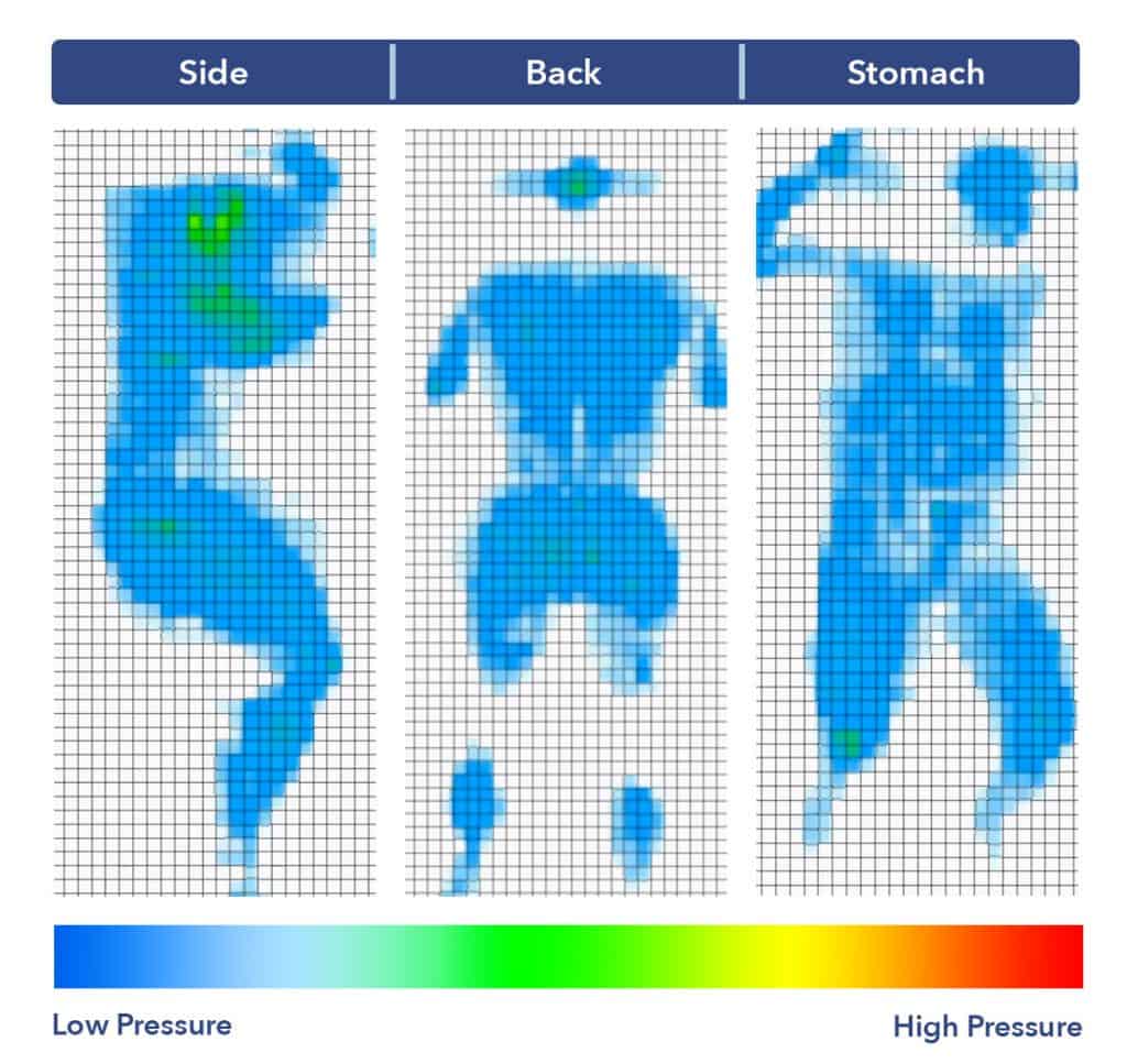 WinkBed MemoryLux pressure map