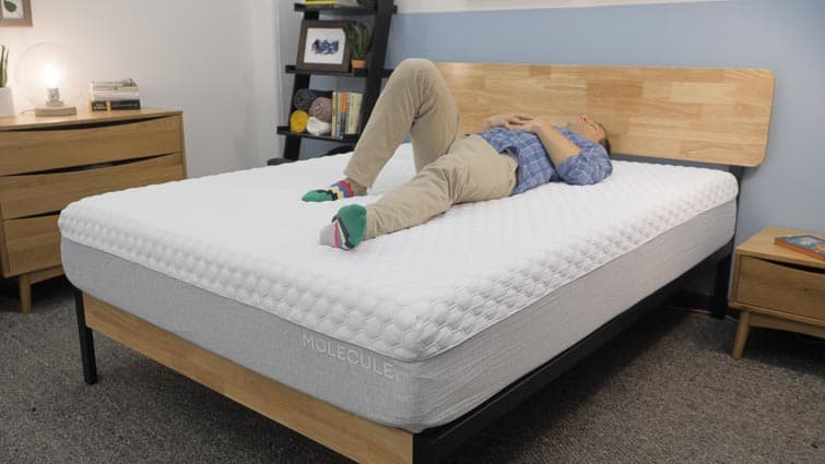 Back sleeping on the Molecule mattress