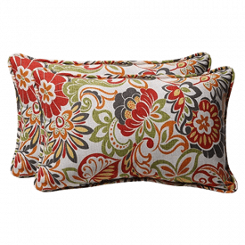 Pillow Perfect Decorative Multicolored Modern Floral Rectangular Pillow