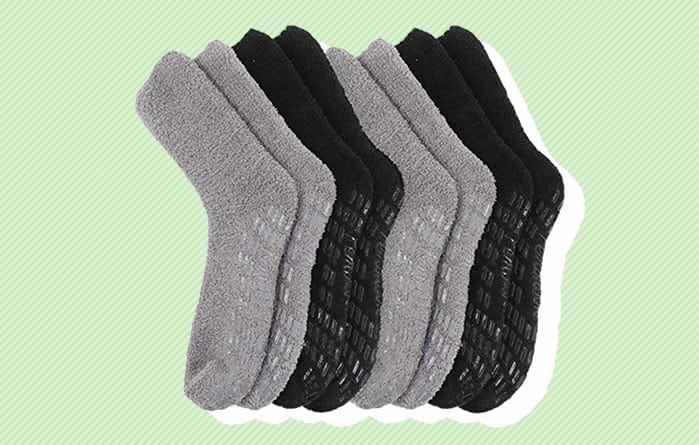  Mens Fuzzy Slipper Socks Super Soft Cozy Fluffy Winter Warm  Sleeping Socks (2 Black 2 Dark Blue 2 Gray) One Size : Clothing, Shoes &  Jewelry