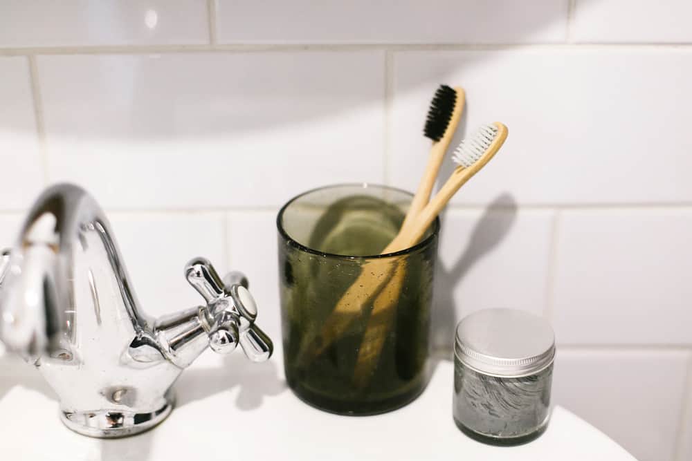 Toothbrushes at Bathroom Sink