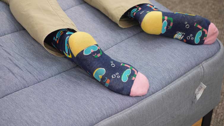 Socks and sleeping on the Tuft & Needle Hybrid mattress