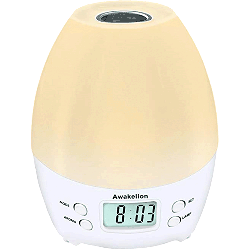 Awakelion All In One Aromatherapy Digital Alarm Clock with Color Changing Night Light