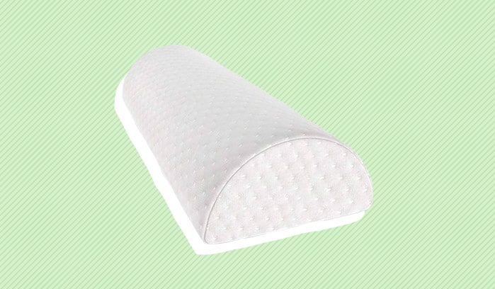 Bolster Pillow for Legs, Knees, Lower Back - 100% Memory Foam Half Moon Pillow - Semi Roll Pillow for Lower Back Pain Relief - Great As Under Knee