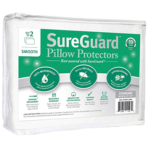 SureGuard 100% Waterproof Pillow Protectors