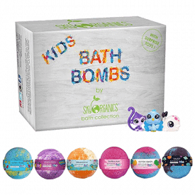 Sky Organics Kids Bath Bombs Gift Set with Surprise Toys