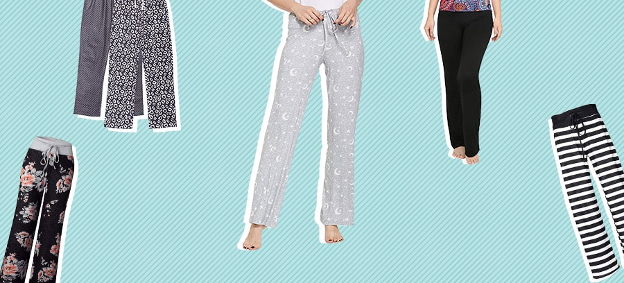 WEWINK CUKOO Women Pyjama Bottoms Cotton Casual Lounge Trousers Sleep Pants with Pockets 