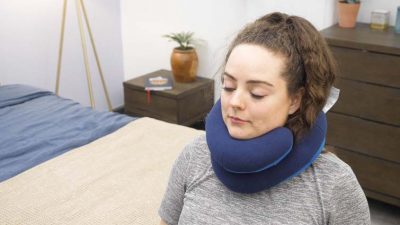 BCOZZY Neck Pillow for Travel Provides Double Support to The Head, Neck,  and Chin in Any Sleeping Position on Flights, Car, and at Home, Comfortable