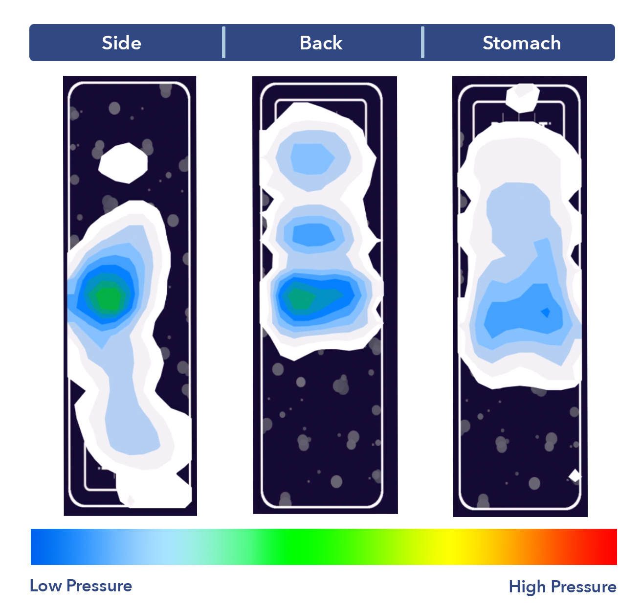 Rest Bed Purple Grid Pressure Map