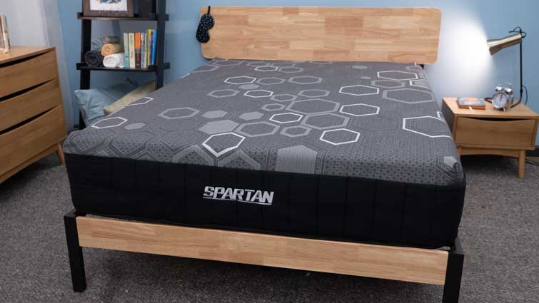 The Spartan mattress in the Sleepopolis studio.