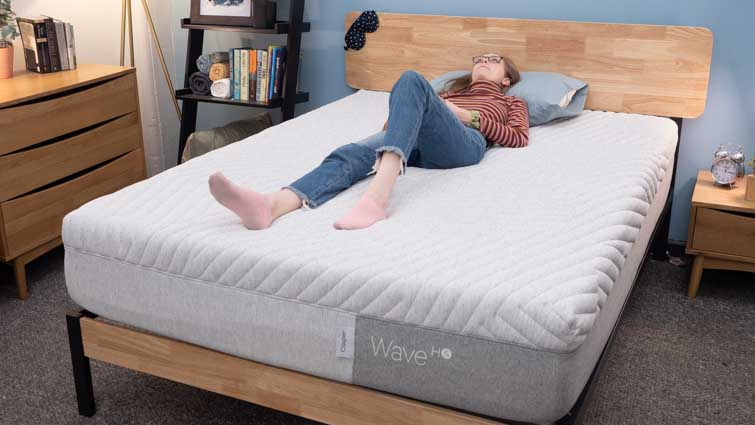 Back sleeping on the Casper Wave Hybrid Snow mattress