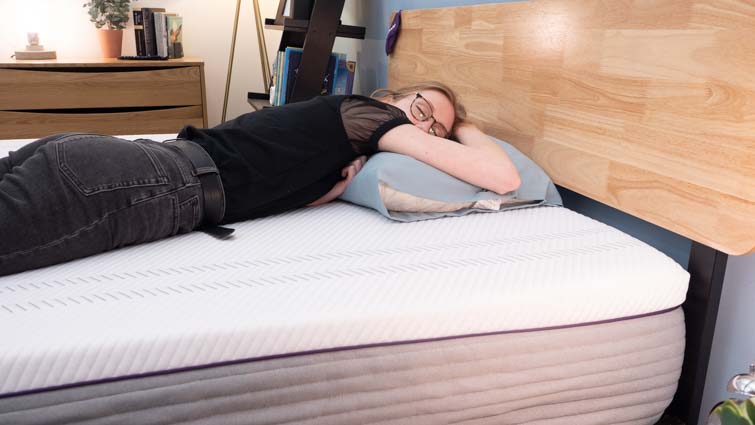 stomach sleeping on the Purple Hybrid mattress