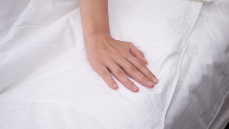 A close-up view of the Sleep Number comforter