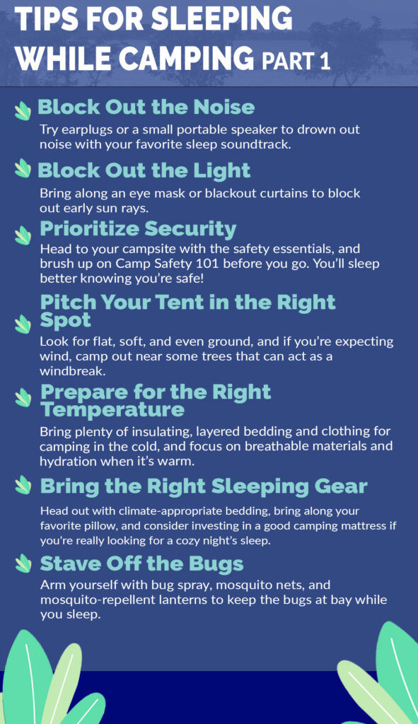 sleeping while camping infographic 1