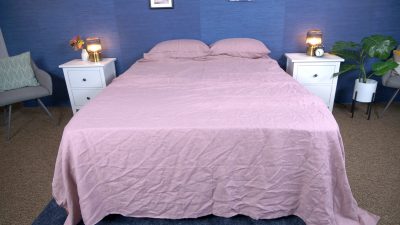 magic linen sheets on a bed