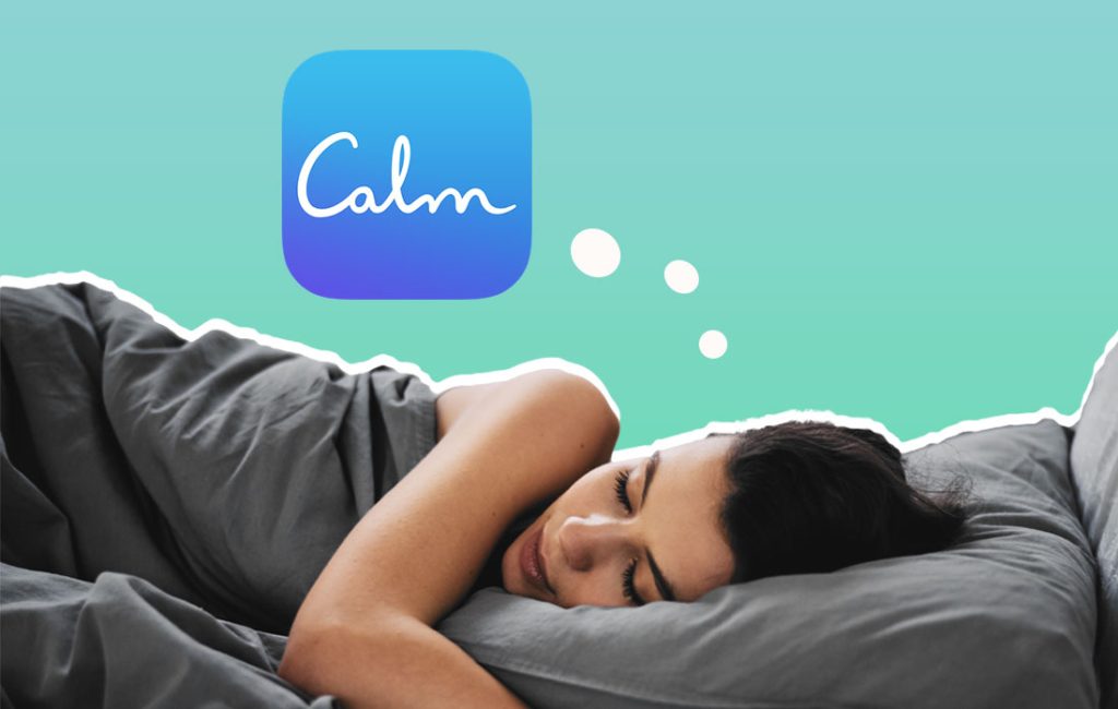 girl sleeping with a dream of Calm app