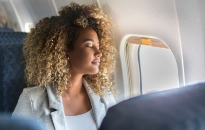 sleeping on a plane