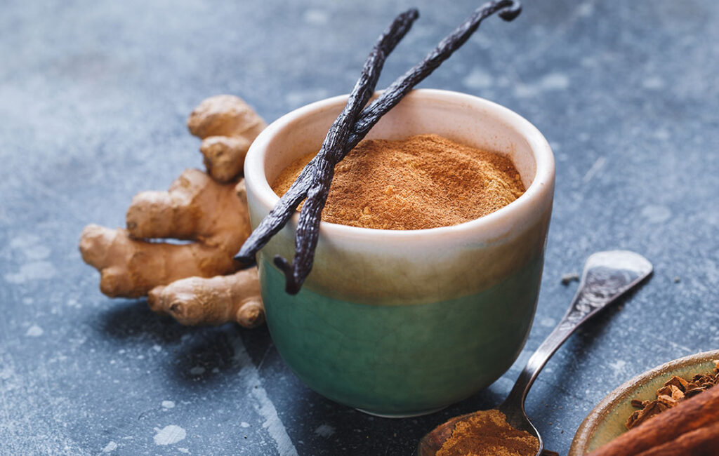 Close-up shot of vanilla chai latte