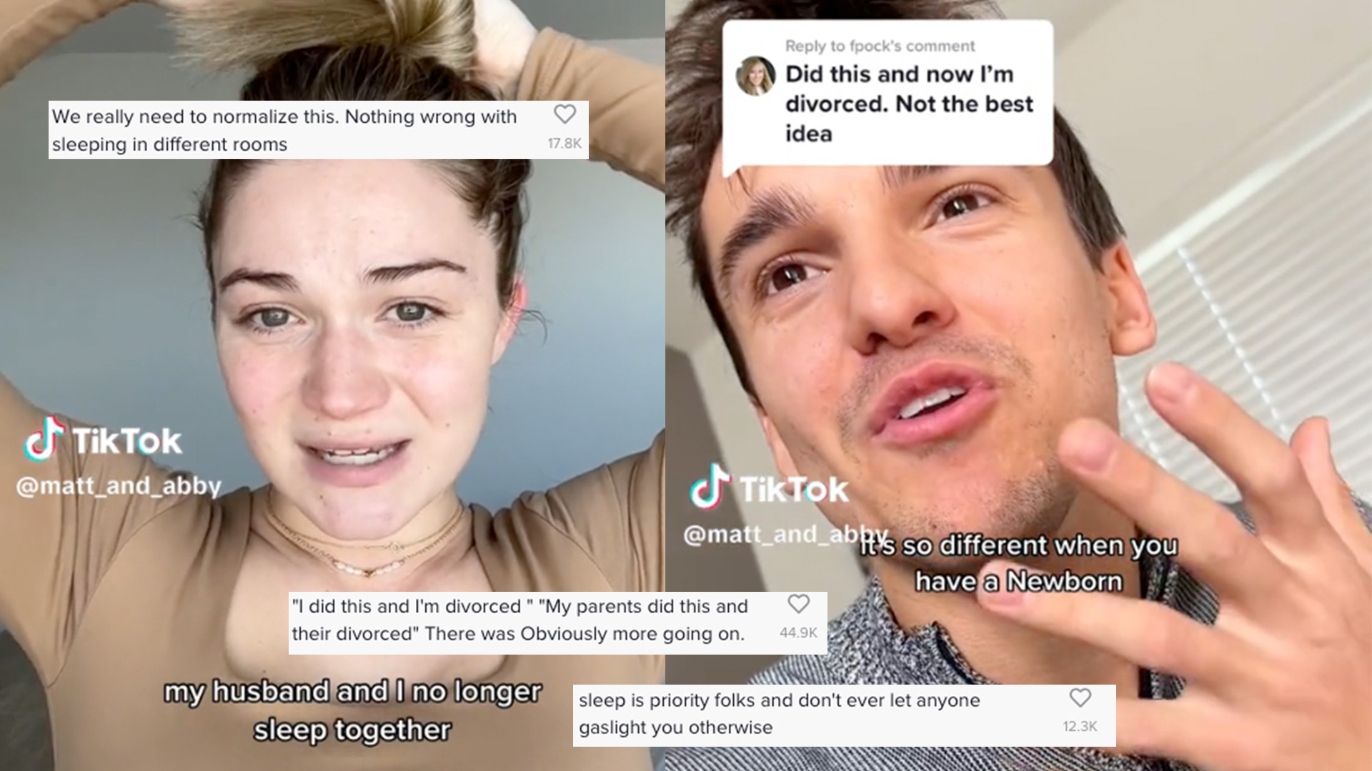 A TikTok Couple Tries a Temporary Sleep Divorce and the Internet Has Opinions