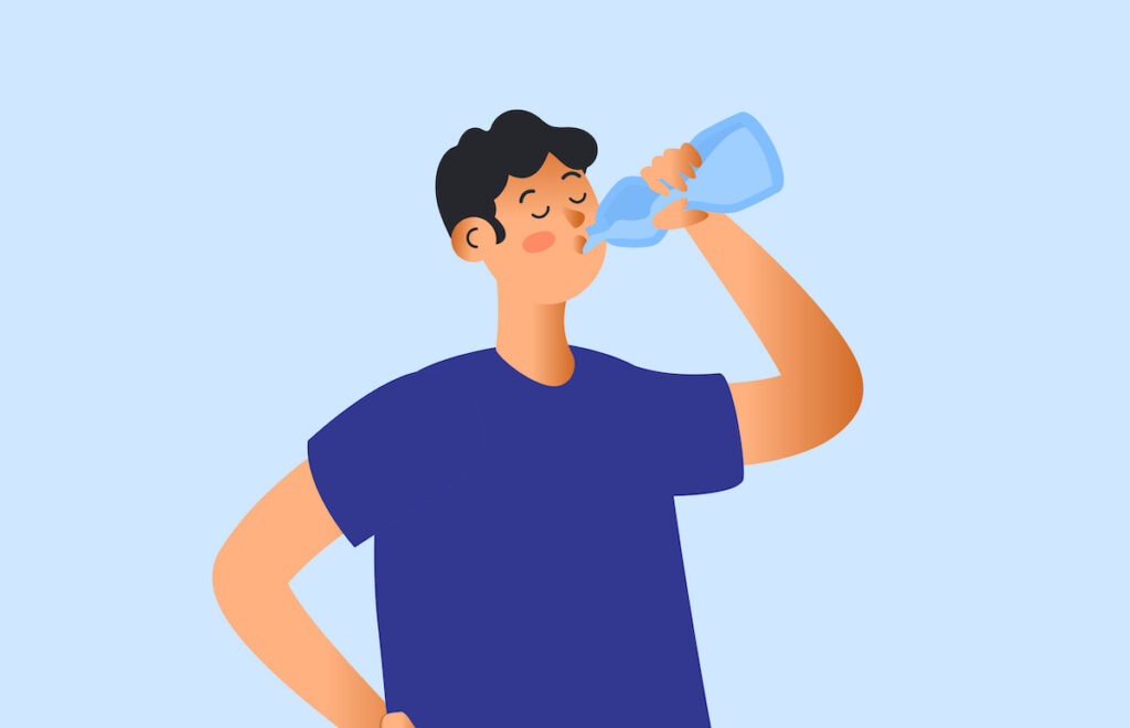 person drinking water