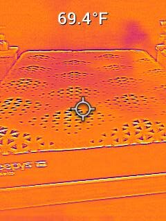 The Sleepy's Hybrid's surface temperature before laying down on it.