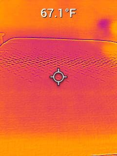 The Nectar Premier Hybrid's surface temperature before laying on it.