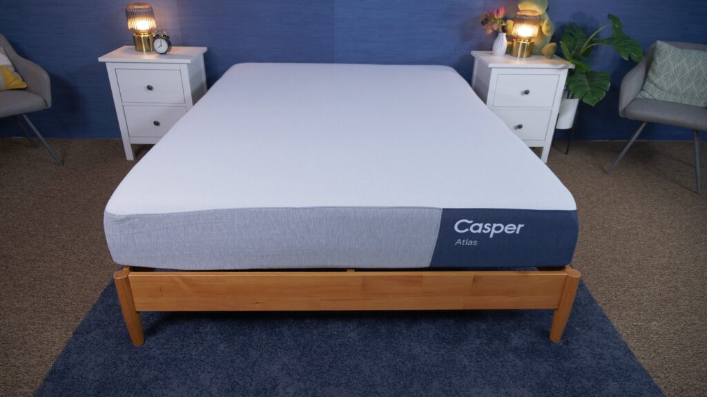 The Casper Atlas Hybrid mattress in the Sleepopolis studio.