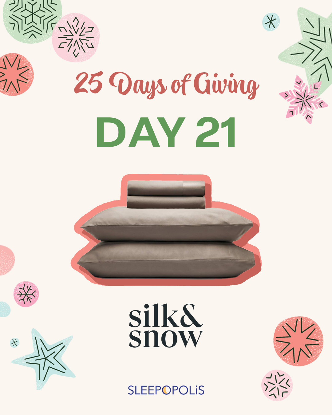 25 Days of Giving 2024 — Silk & Snow Egyptian Cotton Sheet Set Giveaway