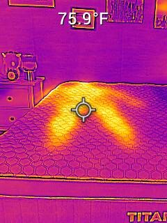 The Titan Plus Elite's surface temperature after lying down on it.