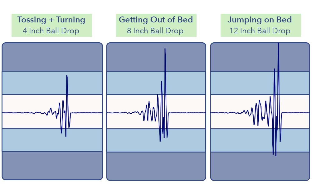 The Sealy Posturepedic's seismometer test results.